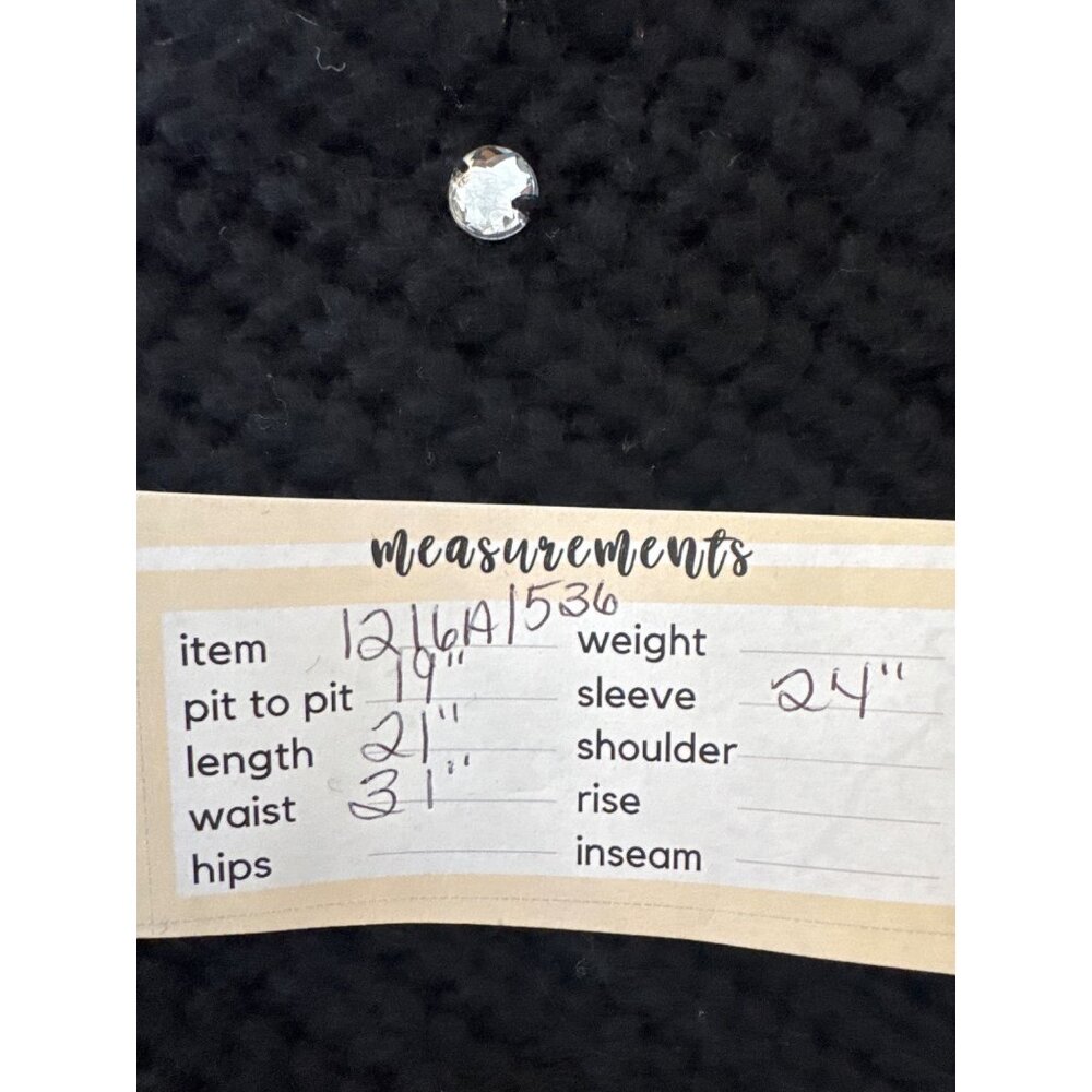 ZARA Kids Black Knit Cardigan Rhinestone Embellished Sleeves 13-14 Years NWT - Picture 4 of 16
